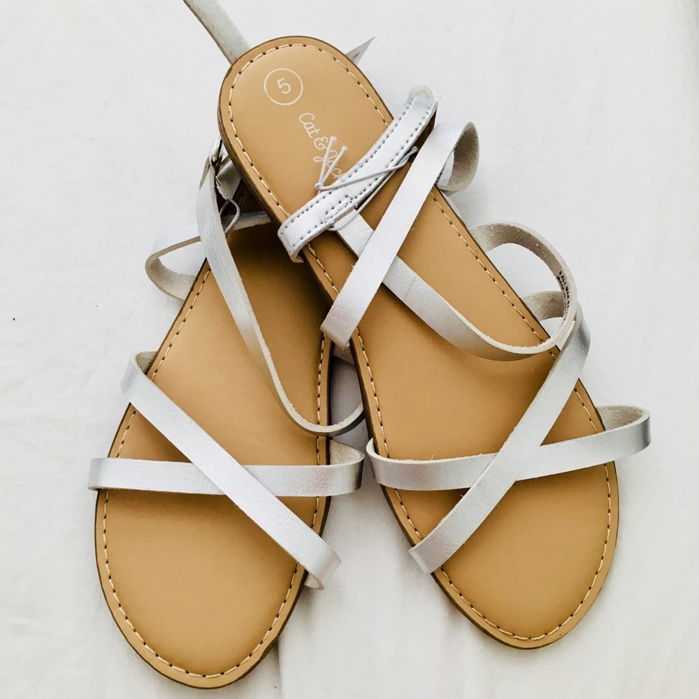 Girls' Nia Glitter Strappy Sandals - Cat & Jack™